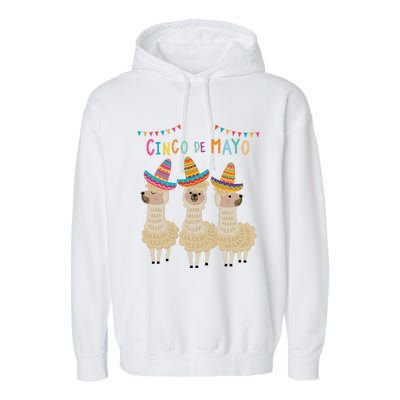 Cinco De Mayo Llama Fiesta Ultimate Party Vibe May 5th Garment-Dyed Fleece Hoodie