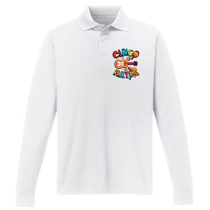 Cinco De Mayo Mexican Fiesta 5 De Mayo Performance Long Sleeve Polo