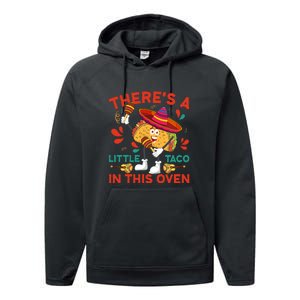 Cinco De Mayo Pregnancy Theres Taco In This Oven Baby Reveal Performance Fleece Hoodie