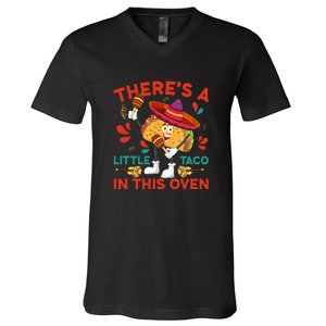 Cinco De Mayo Pregnancy Theres Taco In This Oven Baby Reveal V-Neck T-Shirt