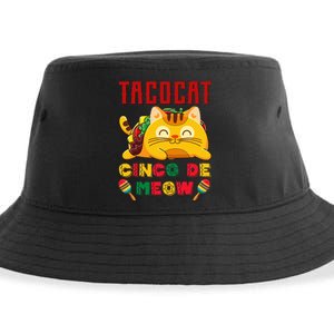 Cinco de Meow taco cat Mexican Cinco De Mayo Cat Lovers Sustainable Bucket Hat