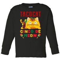 Cinco de Meow taco cat Mexican Cinco De Mayo Cat Lovers Toddler Long Sleeve Shirt