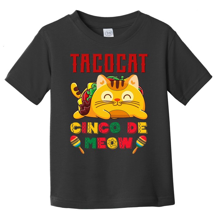 Cinco de Meow taco cat Mexican Cinco De Mayo Cat Lovers Toddler T-Shirt