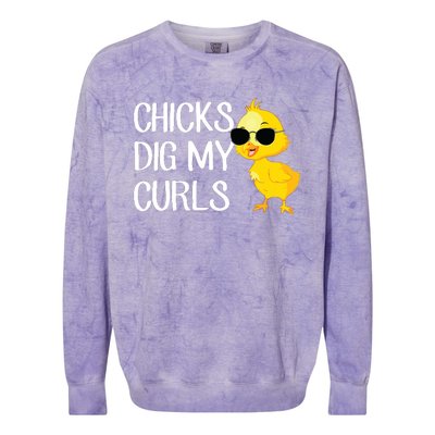 Chicks Dig My Curls Hair Colorblast Crewneck Sweatshirt