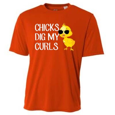 Chicks Dig My Curls Hair Cooling Performance Crew T-Shirt