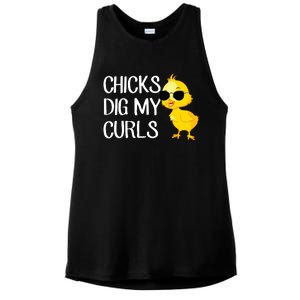 Chicks Dig My Curls Hair Ladies PosiCharge Tri-Blend Wicking Tank