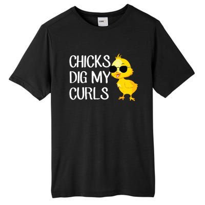 Chicks Dig My Curls Hair Tall Fusion ChromaSoft Performance T-Shirt