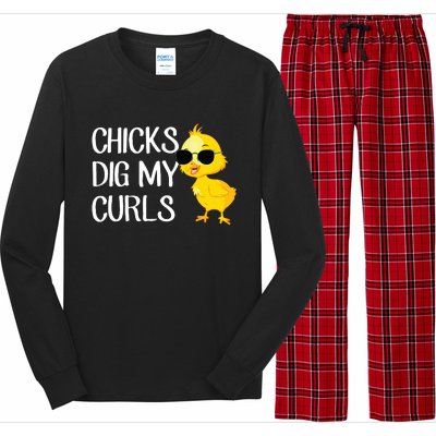 Chicks Dig My Curls Hair Long Sleeve Pajama Set