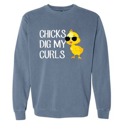 Chicks Dig My Curls Hair Garment-Dyed Sweatshirt