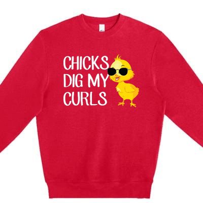 Chicks Dig My Curls Hair Premium Crewneck Sweatshirt