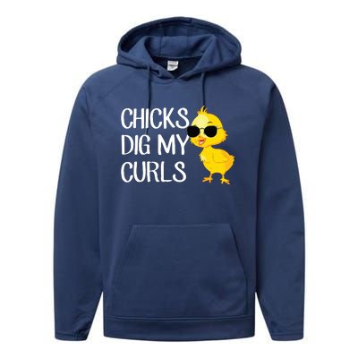 Chicks Dig My Curls Hair Performance Fleece Hoodie