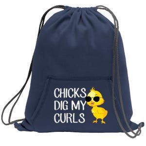 Chicks Dig My Curls Hair Sweatshirt Cinch Pack Bag