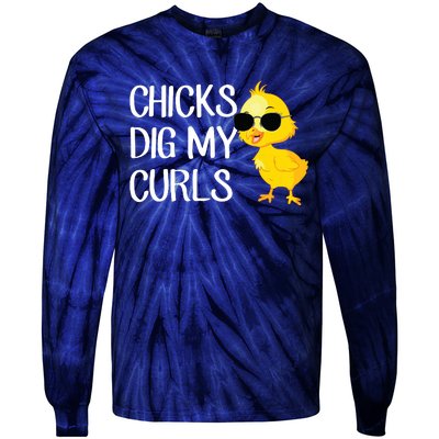 Chicks Dig My Curls Hair Tie-Dye Long Sleeve Shirt