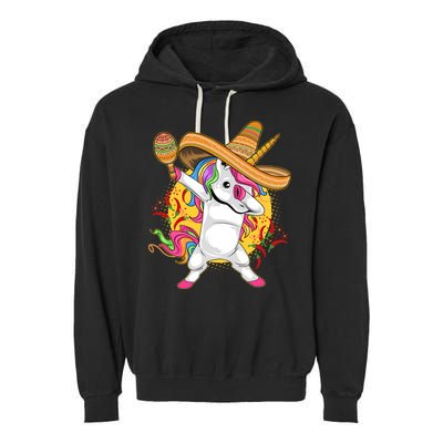 Cinco De Mayo Dabbing Unicorn Garment-Dyed Fleece Hoodie