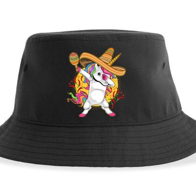 Cinco De Mayo Dabbing Unicorn Sustainable Bucket Hat