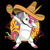 Cinco De Mayo Dabbing Unicorn Flatbill Hat