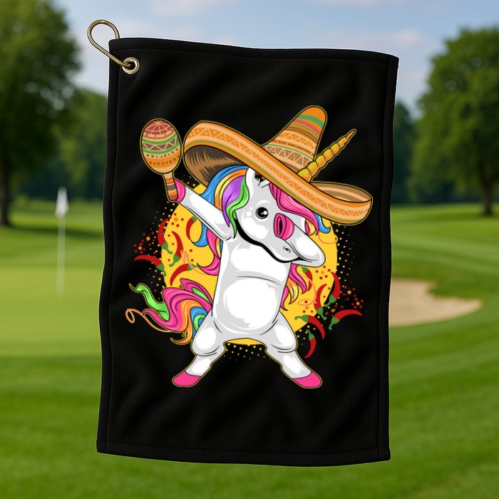 Cinco De Mayo Dabbing Unicorn Golf Towel