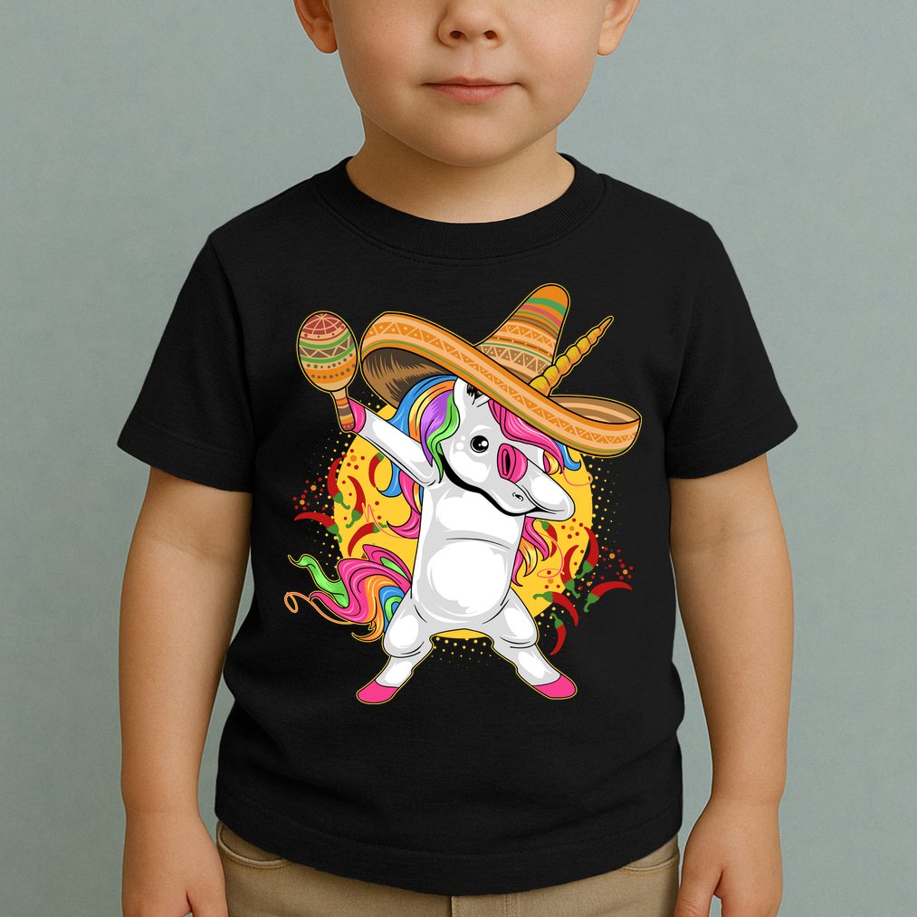 Cinco De Mayo Dabbing Unicorn Toddler T-Shirt