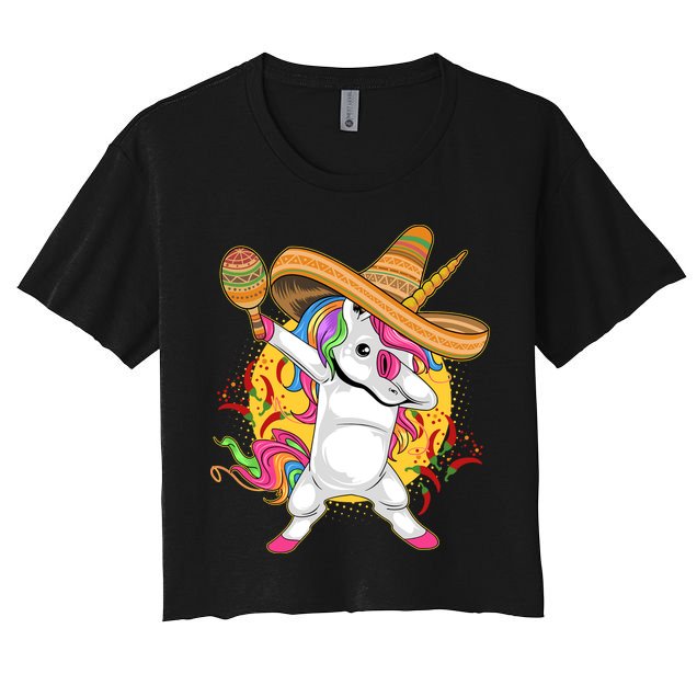 Cinco De Mayo Dabbing Unicorn Crop Top