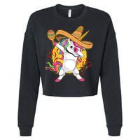 Cinco De Mayo Dabbing Unicorn Cropped Pullover Crew