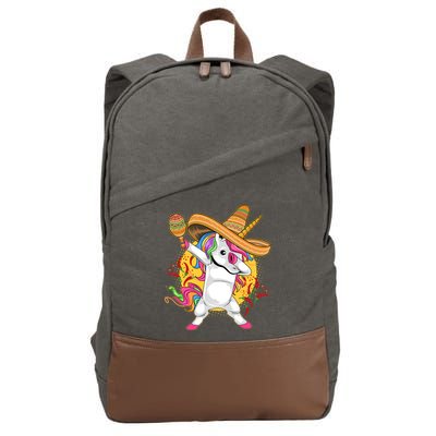 Cinco De Mayo Dabbing Unicorn Cotton Canvas Backpack