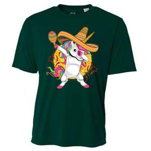 Cinco De Mayo Dabbing Unicorn Cooling Performance Crew T-Shirt