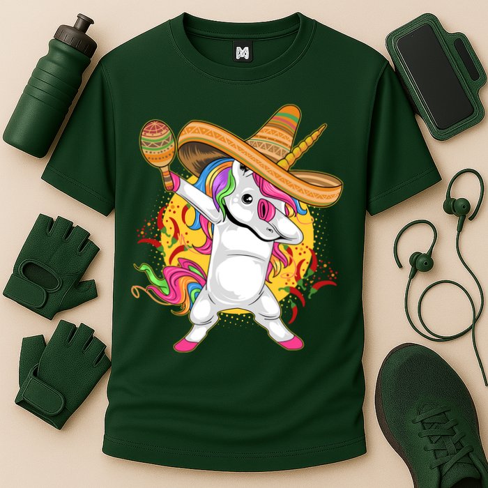 Cinco De Mayo Dabbing Unicorn Performance Shirt