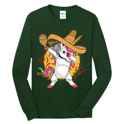 Cinco De Mayo Dabbing Unicorn Tall Long Sleeve T-Shirt