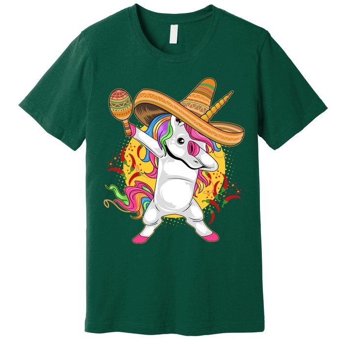 Cinco De Mayo Dabbing Unicorn Premium T-Shirt