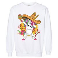 Cinco De Mayo Dabbing Unicorn Garment-Dyed Sweatshirt