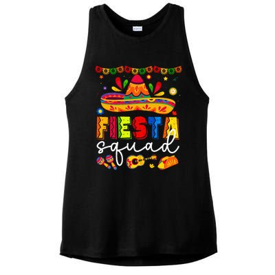 Cinco De Mayo Fiesta Squad Family Ladies PosiCharge Tri-Blend Wicking Tank