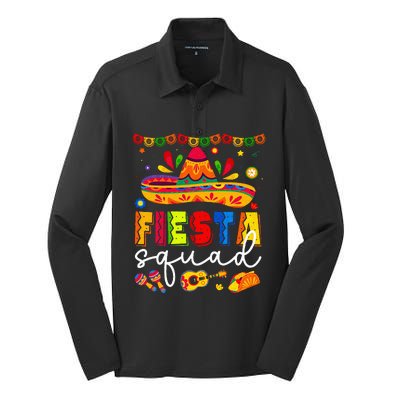 Cinco De Mayo Fiesta Squad Family Silk Touch Performance Long Sleeve Polo