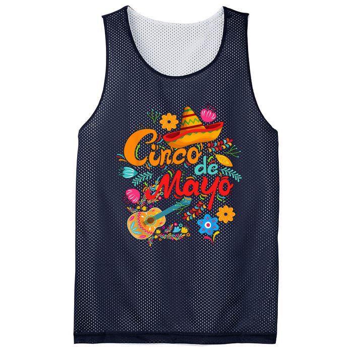 Cinco De Mayo, Funny Mexican Fiesta 5 De Mayo Mesh Reversible Basketball Jersey Tank