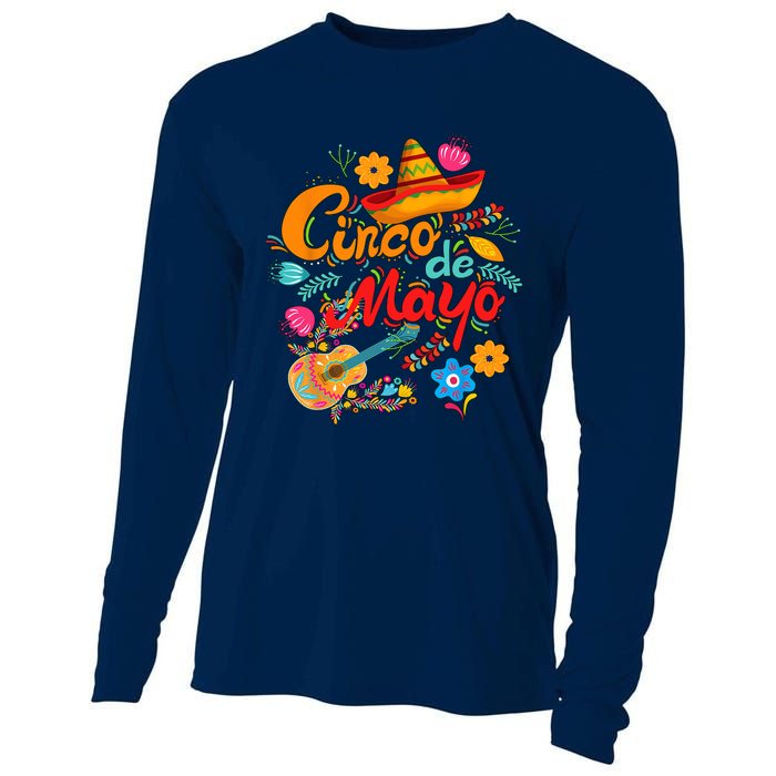 Cinco De Mayo, Funny Mexican Fiesta 5 De Mayo Cooling Performance Long Sleeve Crew