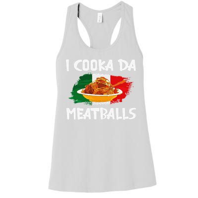 Cooka Da Meatball Funny Italian Slang Italy Food Spaghetti  Women's Racerback Tank