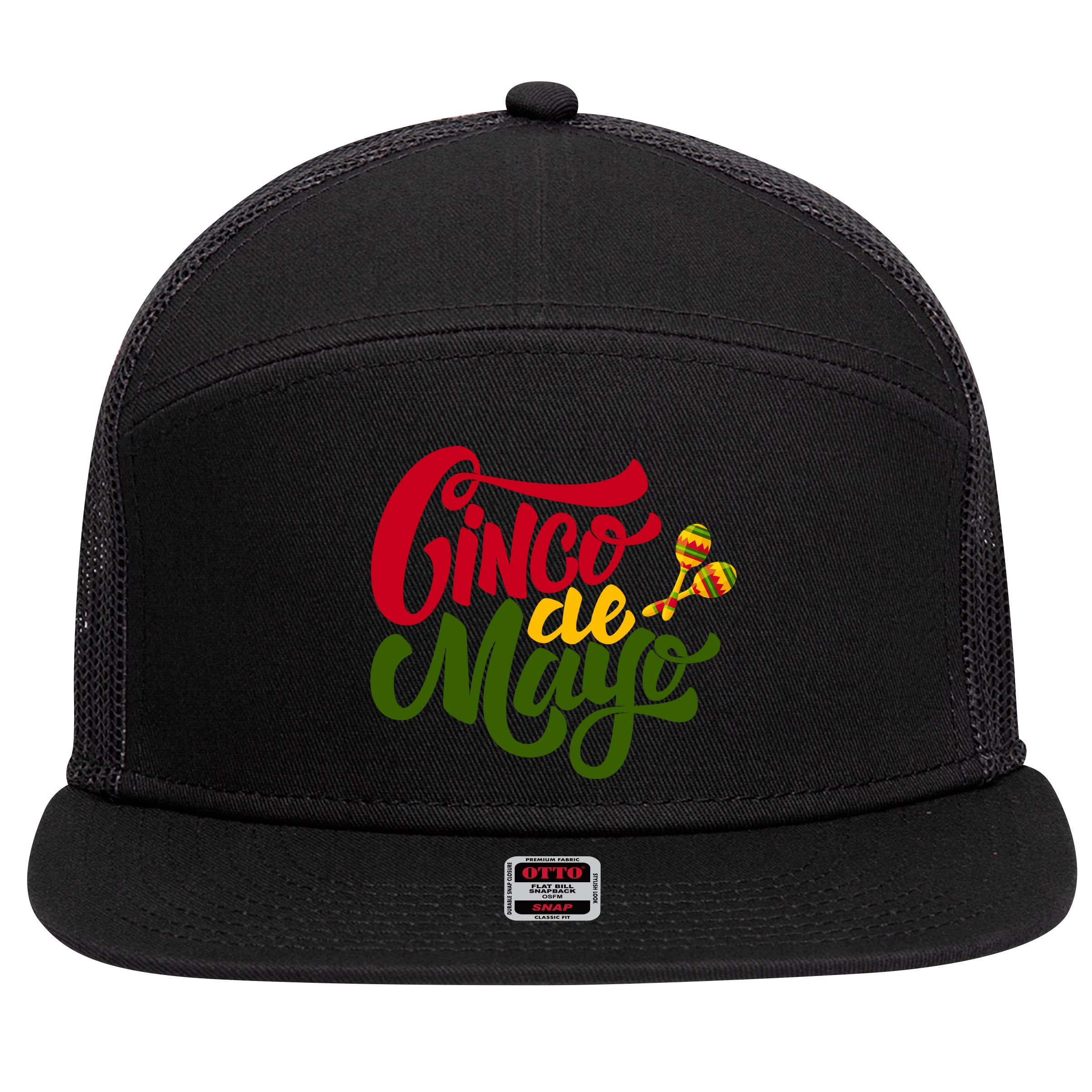 Cinco De Mayo Celebration 7 Panel Mesh Trucker Snapback Hat