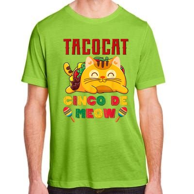 Cinco De Meow Taco Cat, Mexican Cinco De Mayo Cat Lovers Adult ChromaSoft Performance T-Shirt