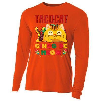 Cinco De Meow Taco Cat, Mexican Cinco De Mayo Cat Lovers Cooling Performance Long Sleeve Crew