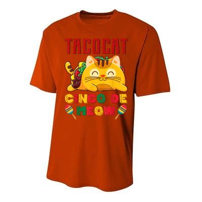 Cinco De Meow Taco Cat, Mexican Cinco De Mayo Cat Lovers Performance Sprint T-Shirt