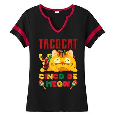 Cinco De Meow Taco Cat, Mexican Cinco De Mayo Cat Lovers Ladies Halftime Notch Neck Tee