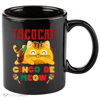 Cinco De Meow Taco Cat, Mexican Cinco De Mayo Cat Lovers 11oz C Handle Ceramic Mug