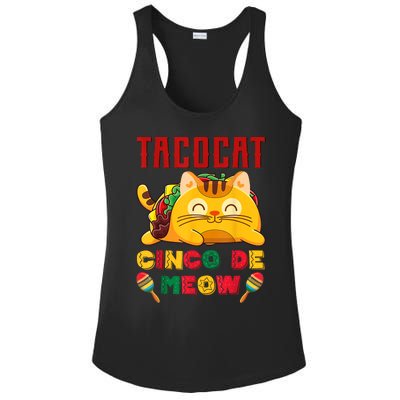 Cinco De Meow Taco Cat, Mexican Cinco De Mayo Cat Lovers Ladies PosiCharge Competitor Racerback Tank