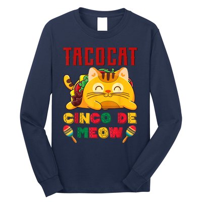 Cinco De Meow Taco Cat, Mexican Cinco De Mayo Cat Lovers Long Sleeve Shirt