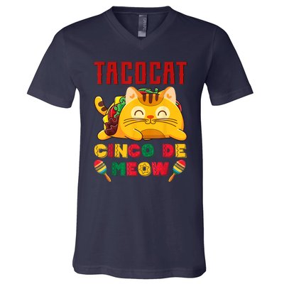 Cinco De Meow Taco Cat, Mexican Cinco De Mayo Cat Lovers V-Neck T-Shirt