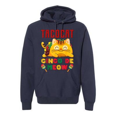 Cinco De Meow Taco Cat, Mexican Cinco De Mayo Cat Lovers Premium Hoodie