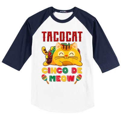 Cinco De Meow Taco Cat, Mexican Cinco De Mayo Cat Lovers Baseball Sleeve Shirt