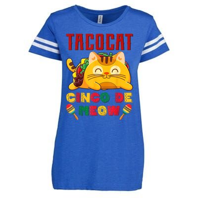 Cinco De Meow Taco Cat, Mexican Cinco De Mayo Cat Lovers Enza Ladies Jersey Football T-Shirt