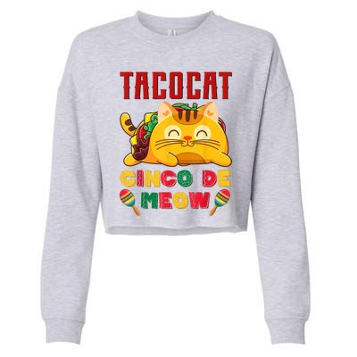 Cinco De Meow Taco Cat, Mexican Cinco De Mayo Cat Lovers Cropped Pullover Crew