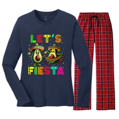 Cinco De May Mexican Fiesta Women's Long Sleeve Flannel Pajama Set 