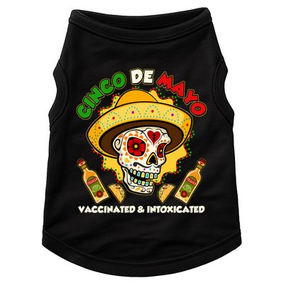 Cinco De Mayo Vaccinated And Intoxicated Sugar Skull Doggie Tank